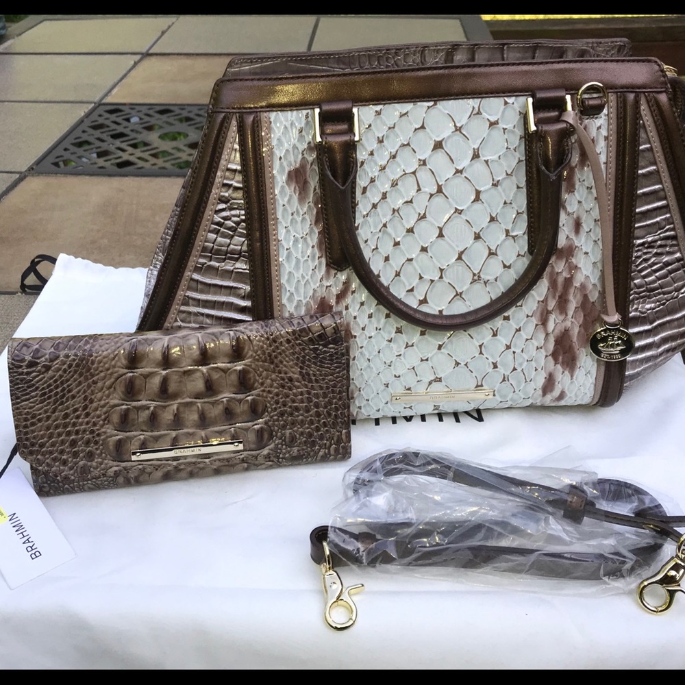 Brahmin Arden Satchel-Sky Carlisle & Wallet